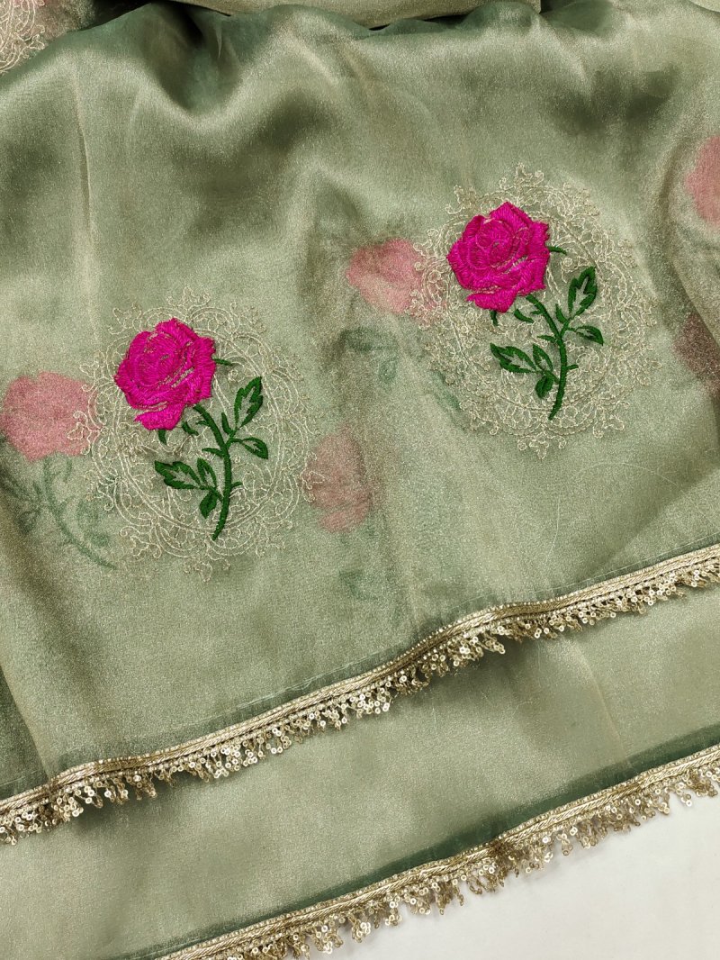 Ktd 3021 Gabana Silk Emberodery Work Saree